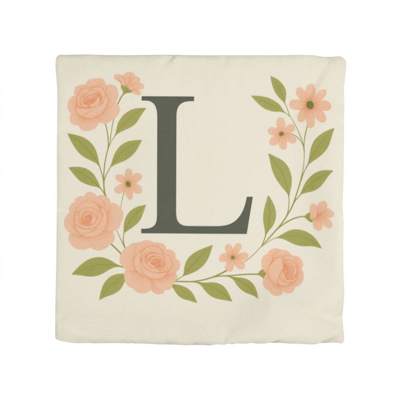 L O V E in Bloom – Premium Pillow Cover Set Letter L